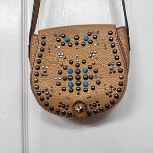 Vintage Y2K Rebecca Minkoff Tan Studded Crossbody Bag